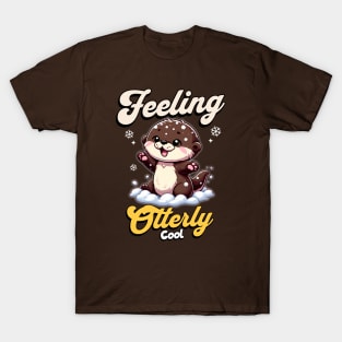 Feeling Otterly Cool - Baby Otter Playing in Snow T-Shirt